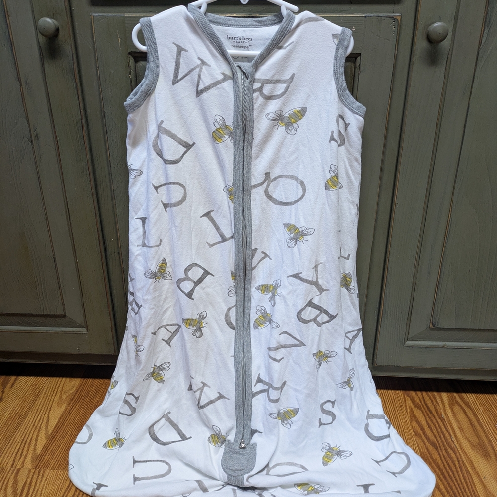 Burt's Bees Gray and White Baby Sleep Sack